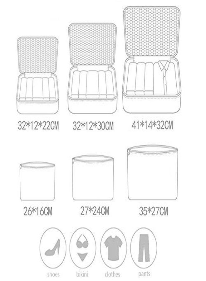 Waymore Travel Packing Cube Luggage Organizers Bag Lightweight Clothes Storage Secret Pouches (Dark Pink) (Set of 6) - Image 5